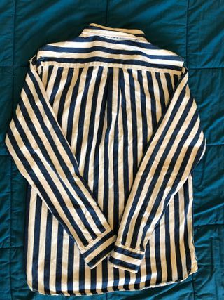 Camicia Uomo a Righe Bianco/Blu Tg M Pull&Bear