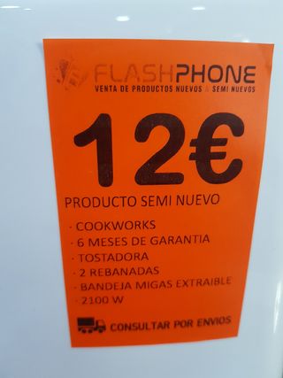 Tostador cookworks semi nuevo garantía