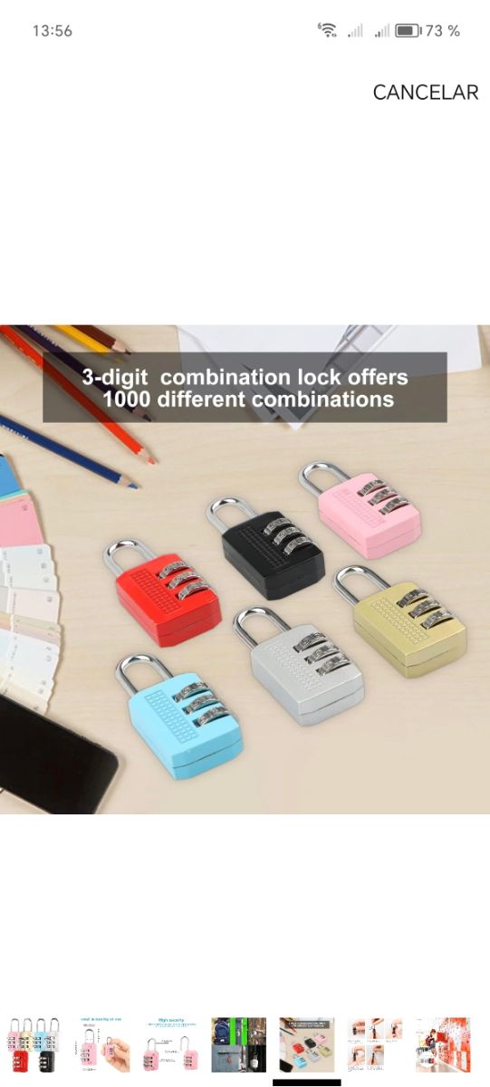 Confezione da 6 lucchetti per palestra