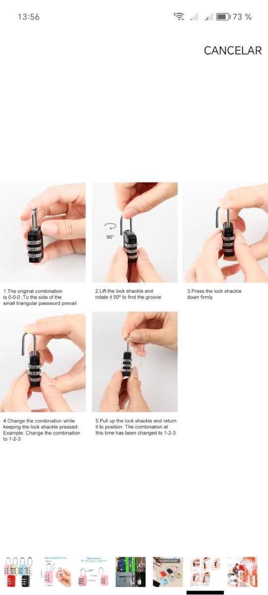 Confezione da 6 lucchetti per palestra