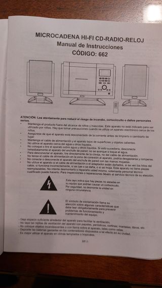 Equipo de música, radio y CD