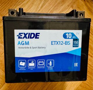 Batería AGM Exide moto ETX12-BS 12 Voltios