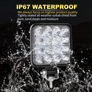 4 Pcs Faro de trabajo rectangular, 3.3 pulgadas