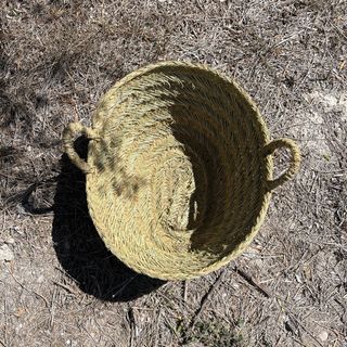 Leñero de esparto ovalado