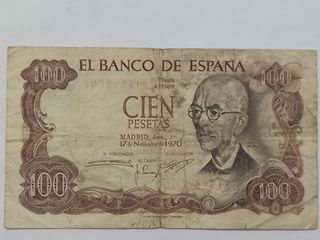 Billete extraño, atipico de 100 pesetas