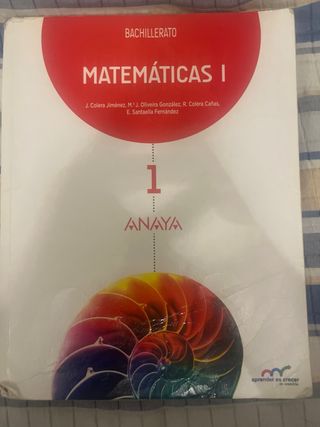 Libro matemáticas primero de bachillerato