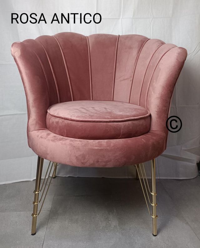 Velluto Rosa Letto Conchiglia Velluto Poltrone Conchiglia Rosa