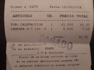 Tubo calefacción Seat Ibiza/ST (2006 - 2010)