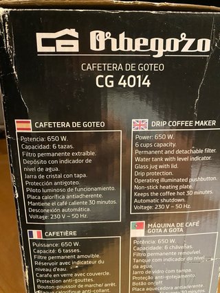 Cafetera de goteo Orbegozo