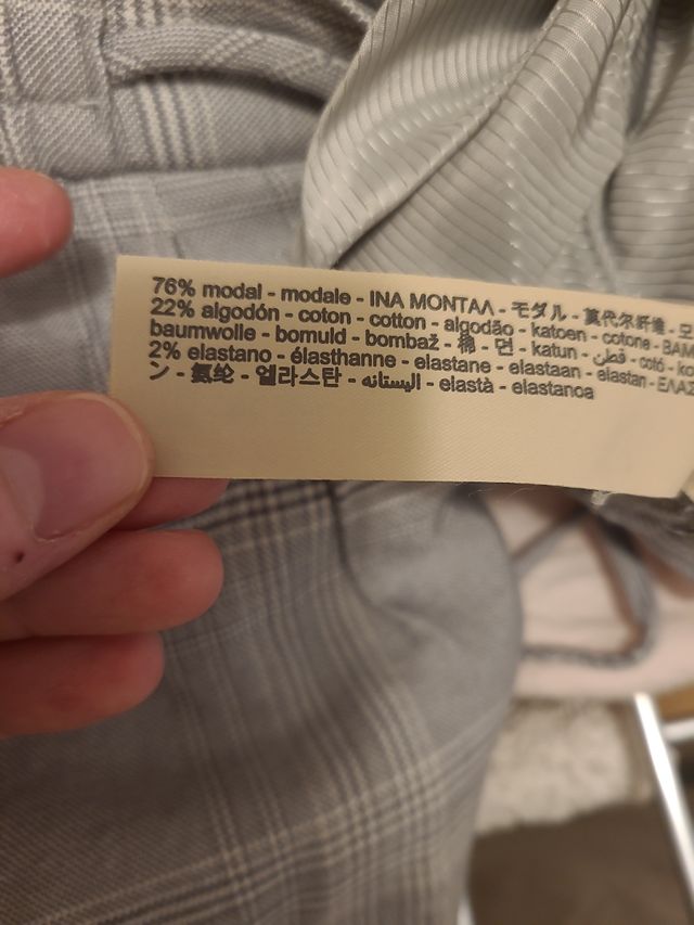 Pantalon Massimo Dutti estampado cuadros