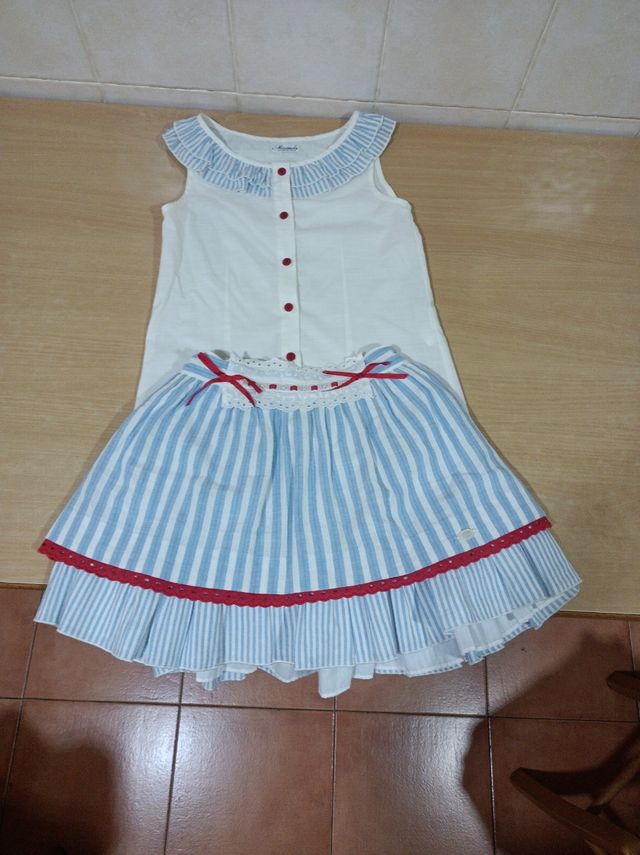 Camisa y falda niña vestir