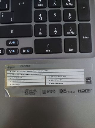 Ordenador portatil Acer Aspire E1-572G