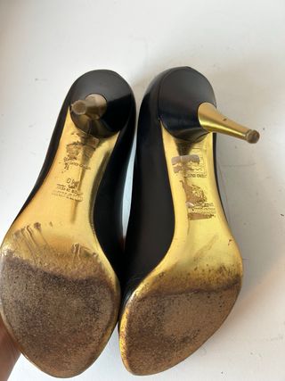 Miu miu leather heels shoes with golden details