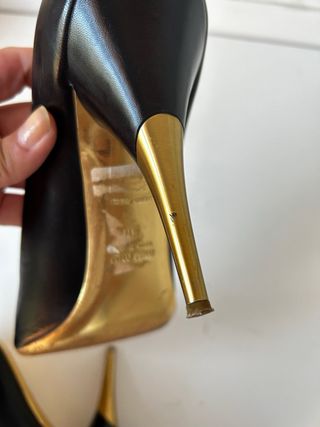 Miu miu leather heels shoes with golden details