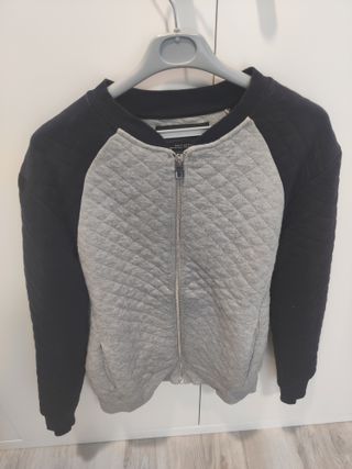 Chaqueta Bomber Azul y Gris Zara Talla S