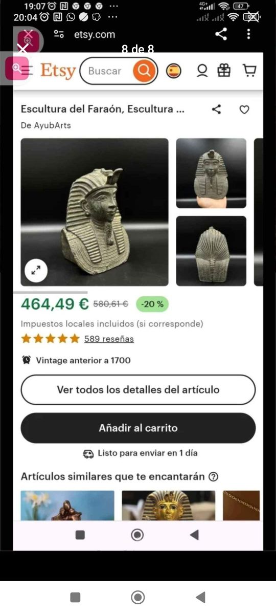 BUSTO DE TUTANKAMÓN ORIGINAL