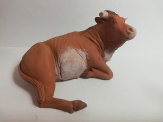 Buey 15cm barro ANIMAL BELÉN PESEBRE
