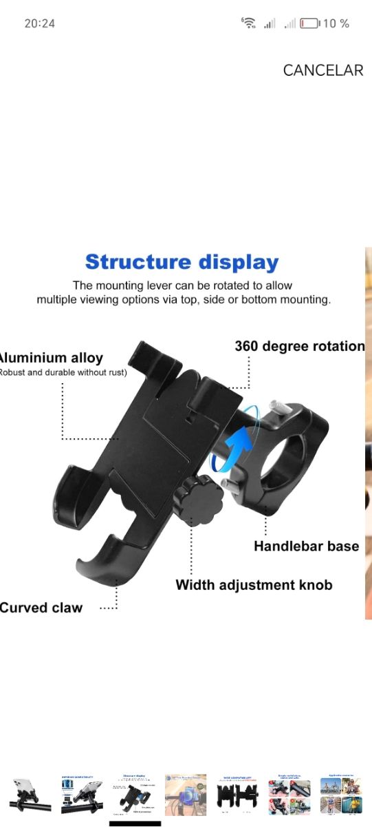 Soporte giratorio 360° y extraíble