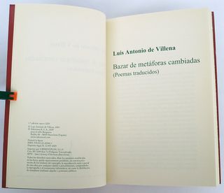 Luis Antonio de Villena, Bazar de metáforas cambi