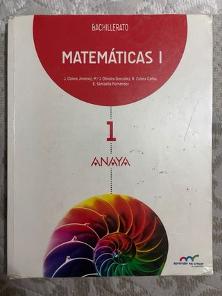 Libro matematicas I anaya