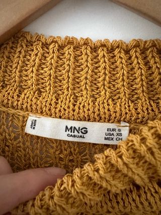 Jersey amarillo mostaza punto Mango S
