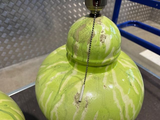 2 Pie de lámpara grande de cerámica