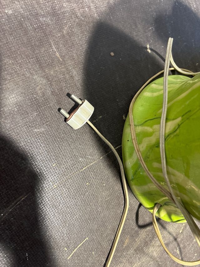 2 Pie de lámpara grande de cerámica