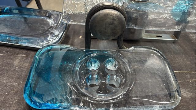 Conjunto de baño de cristal de Murano