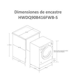 Lavadora integrable - Haier HWQ90B416FWB-S, 9kg