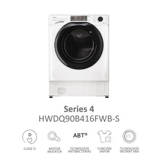 Lavadora integrable - Haier HWQ90B416FWB-S, 9kg