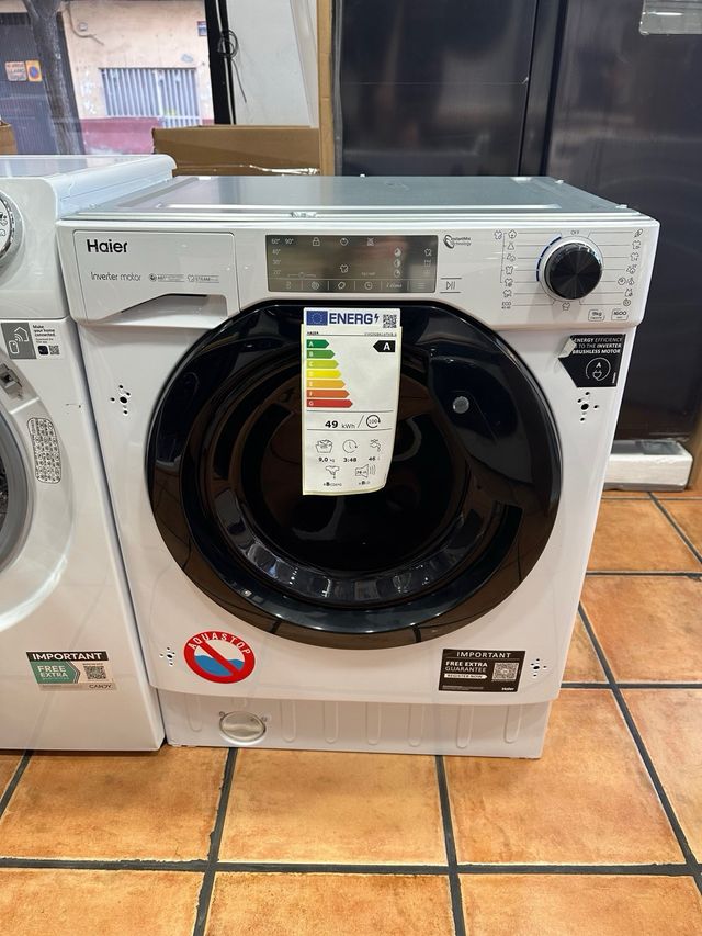 Lavadora integrable - Haier HWQ90B416FWB-S, 9kg