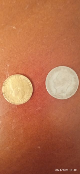 Duro y peseta rey 1975