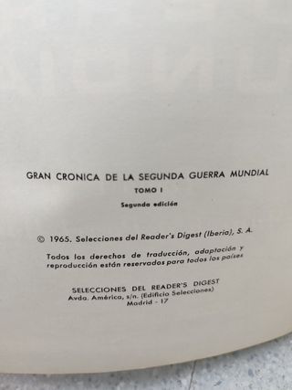 3 Tomos antigua enciclopedia 2 guerra mundial 1965