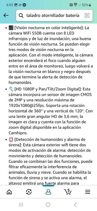 Cámara de vigilancia WiFi exterior nueva