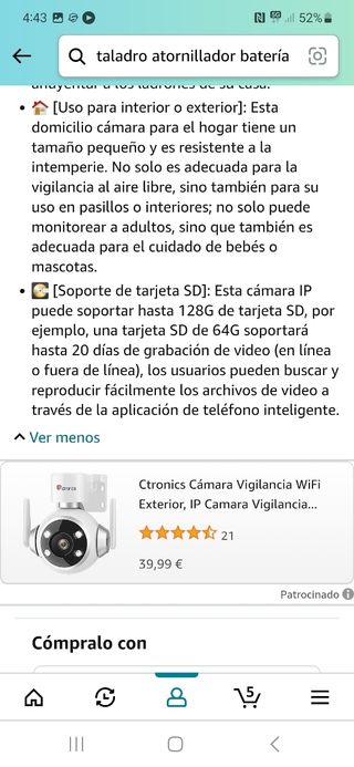 Cámara de vigilancia WiFi exterior nueva