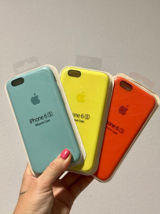 3 Fundas iPhone 6/6s Silicona Colores Apple