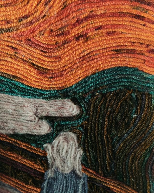 Obra decorativa "el grito en lana"