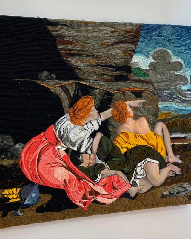 Obra de arte "lot y sus hijas de lana"