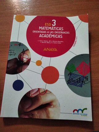 Libro Matemáticas 3° E.S.O. editorial Anaya