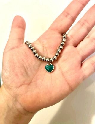 Bracciale acciaio cuore smaltato