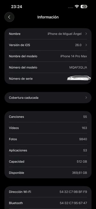 Iphone 14 pro max 512 Gb. Negro espacial
