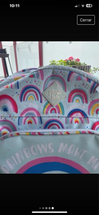 Mochila escolar niña Glow lab Arcoiris
