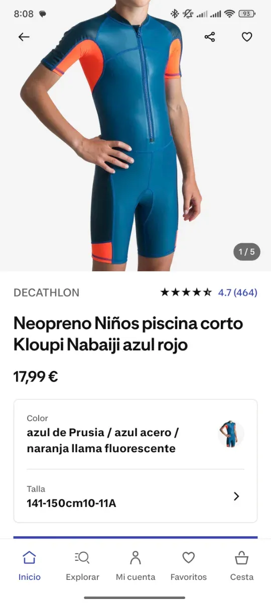 Neopreno corto niños 7-8 años piscina Decathlon