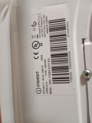 Piezas sueltas de Lavadora Indesit IWC 71253