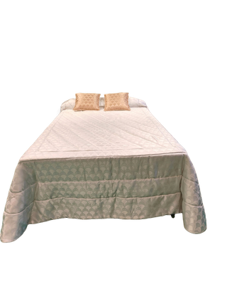 Colcha vintage reversible + cojines (lavada)