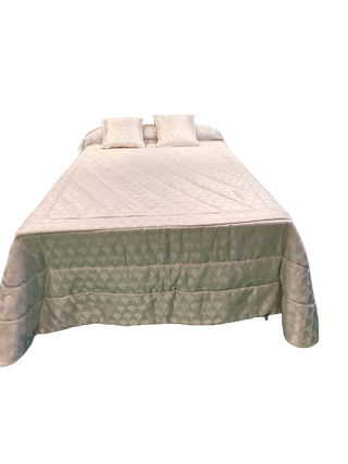 Colcha vintage reversible + cojines (lavada)