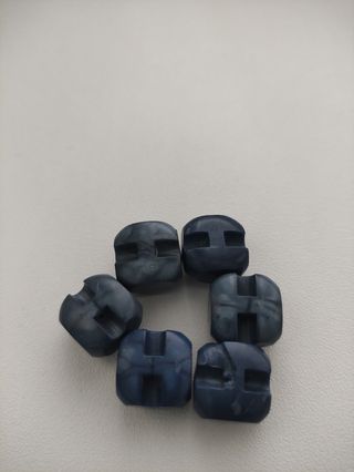 Conjunto botones azul cobalto perlado