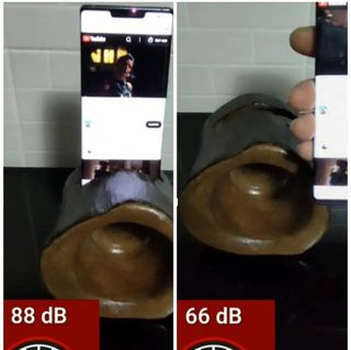 Portasmartphone cassa audio passiva in legno noce