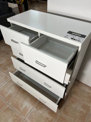 COMODA BLANCA *MODELO WR* 5 CAJONES