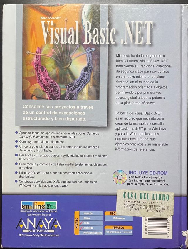 Libro Visual Basic.NET. ISBN 9788441513839